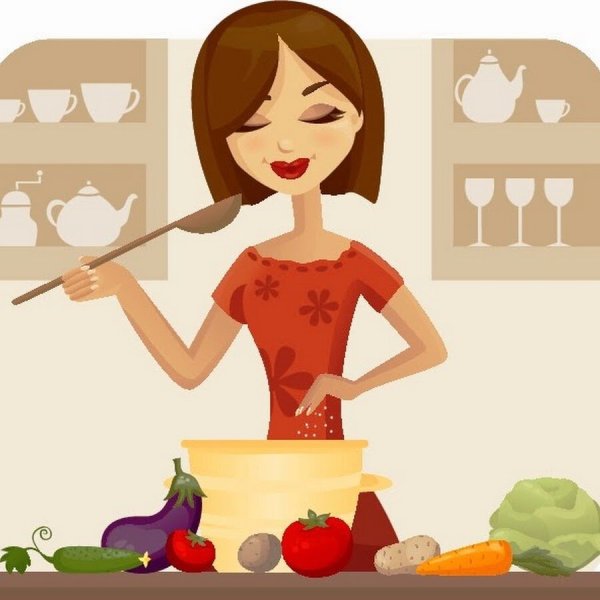 Мультяшные женщины на кухне