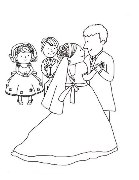 Рисунки раскраски свадьба