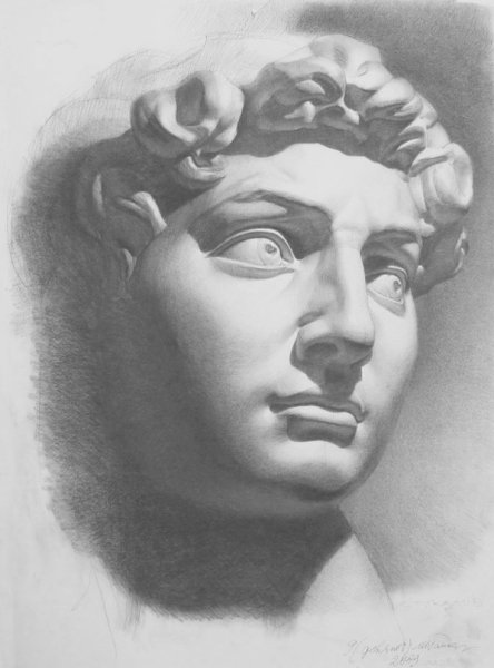 Голова Давида карандашом