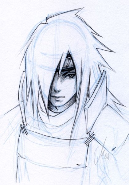 Аниме скетчи Наруто Мадара