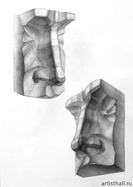 Нос Давида Академический рисунок