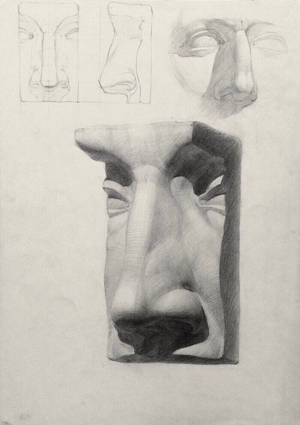 Нос Давида гипс построение