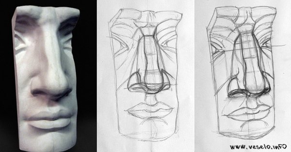 Гипсовый слепок носа Давида