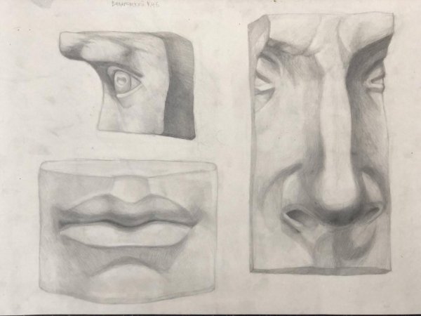 Губы нос Давида гипс вид сбоку