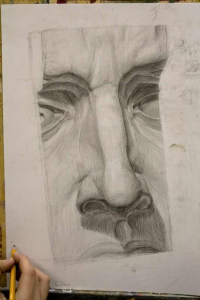 Нос Давида Академический рисунок