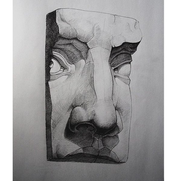 Части лица Давида Академический Гризайл