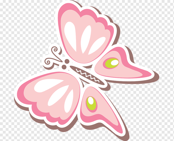 Бабочки розовые мультяшка