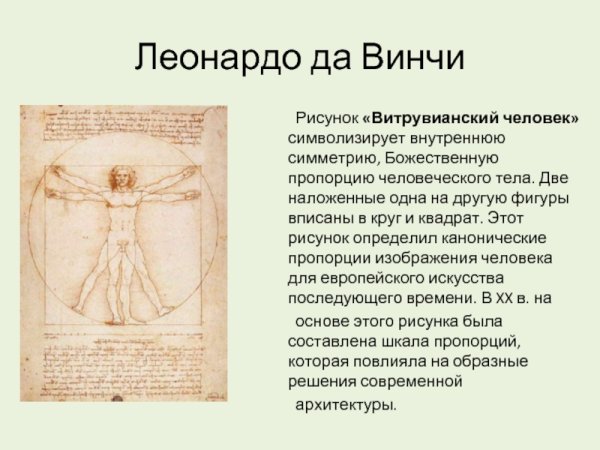 Картина да Винчи человек Витрувианский