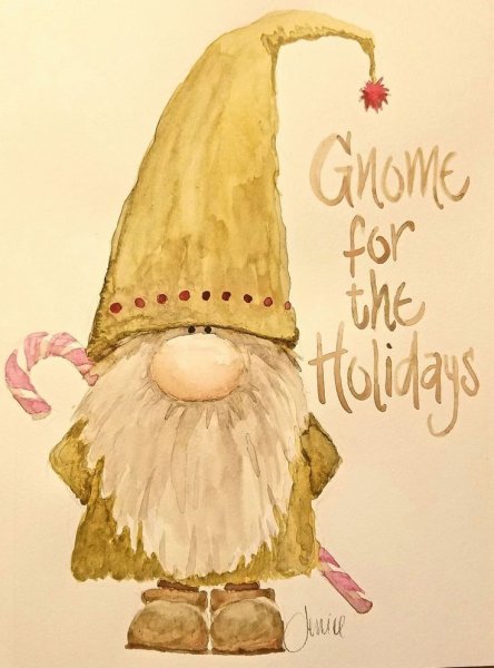 Новогодний гномик рисунок