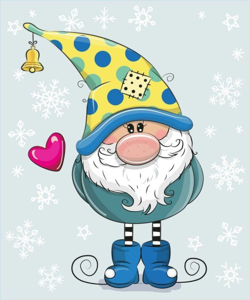 Рисование новогодние гномики