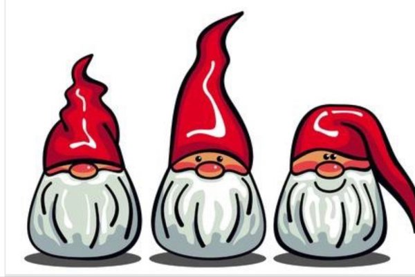 Новогодние гномики раскраска