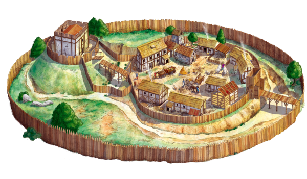 Усадьба феодала в средневековой деревне