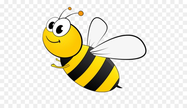 Пчелка для детей на прозрачном фоне