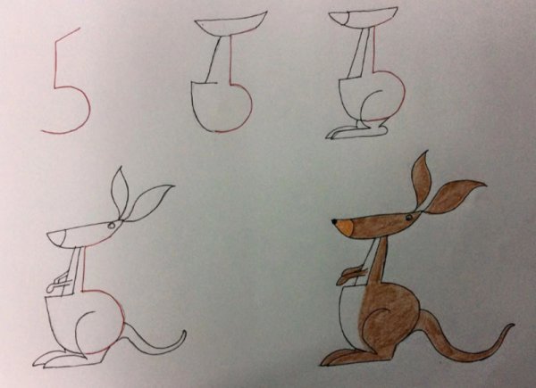 Рисование животных из цифр