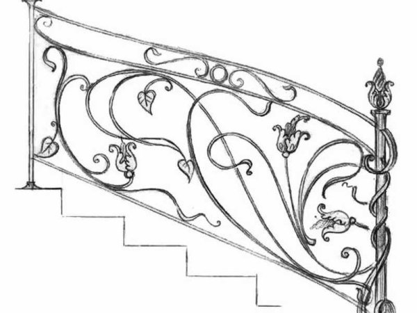 Кованые перила для лестниц эскизы