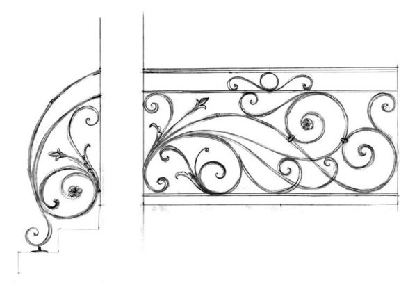 Кованые перила чертежи