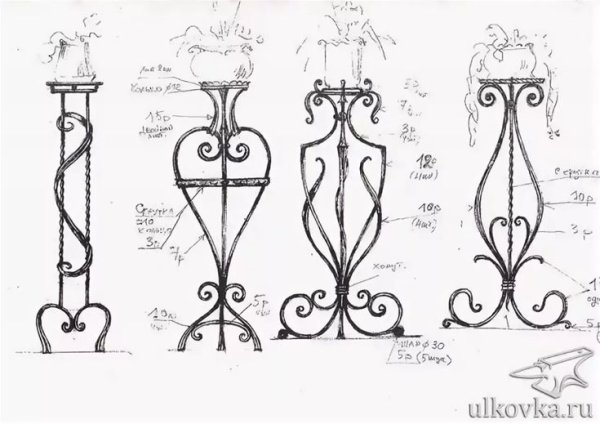 Эскизы цветочников холодная ковка