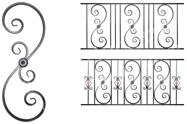 Кованый забор Модерн эскизы