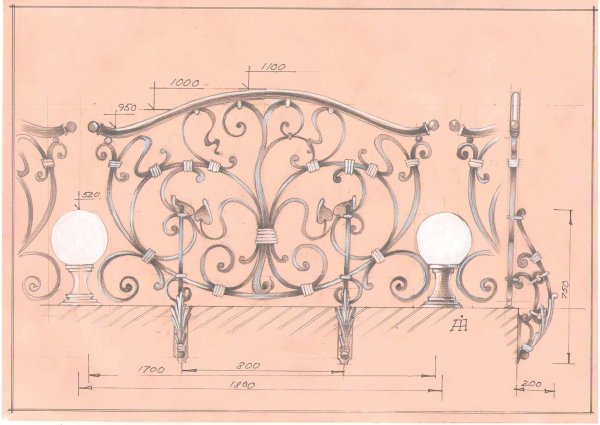 Кованые перила для лестниц эскизы