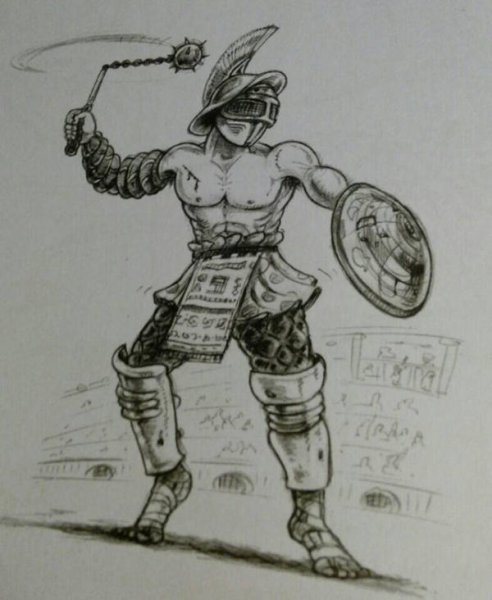 Гладиатор карандашом