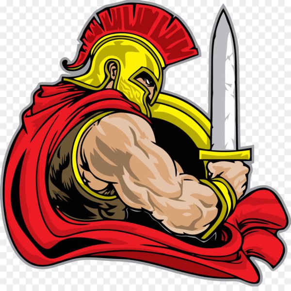 Спартанец на белом фоне