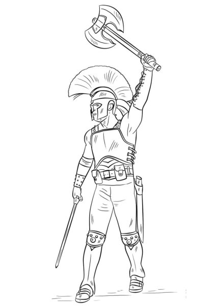 Гладиатор раскраска