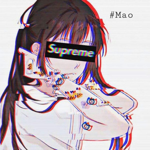 Аниме арт с полосками