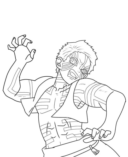 Раскраска Аказа и Ренгоку