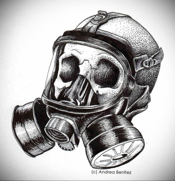 Череп в противогазе