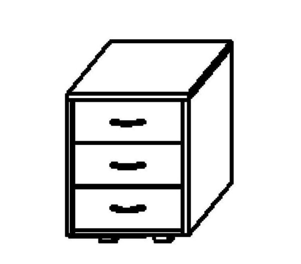 Тумба подкатная Арго АТ-03 С замком орех 440х450х580 мм 3 ящика