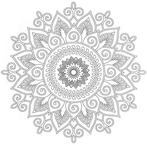 Мандала на удачу раскарску