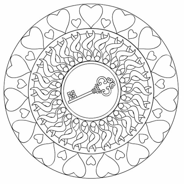 Мандала денежный колодец для раскрашивания