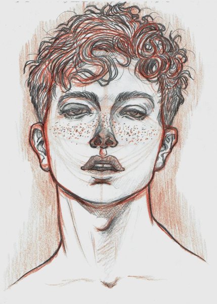 Измученное лицо скетч