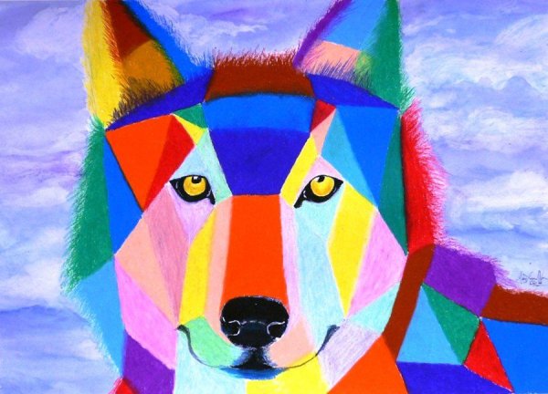 Волк кубизм