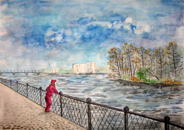 Набережная карандашом