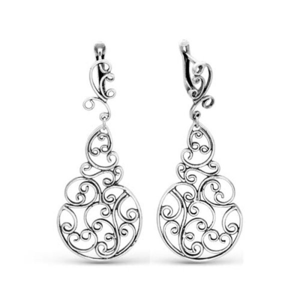 Серьги филигрань красная Пресня