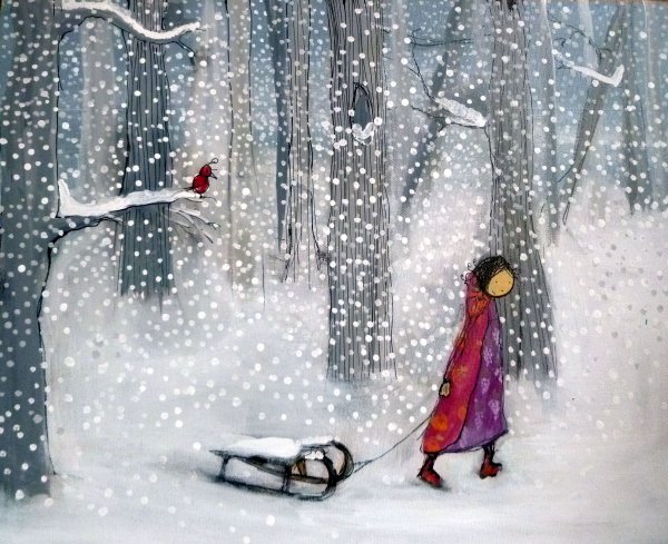 Снегопад иллюстрация