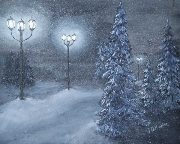 Иллюстрация снег идет