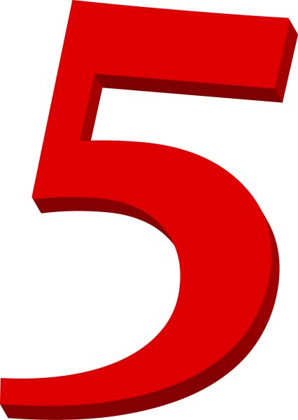 Цифра 5 красная