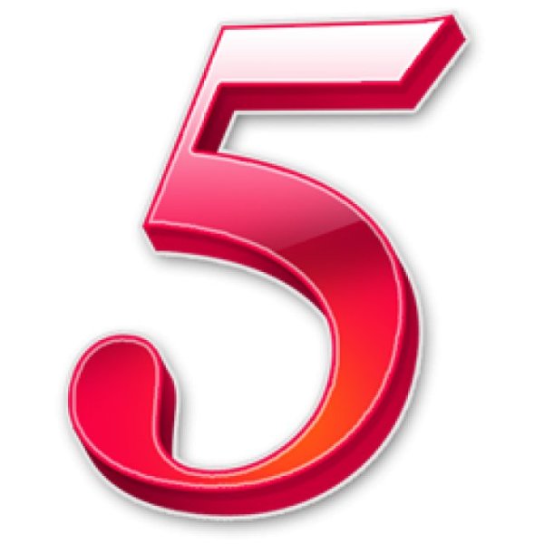 Пятёркана прозрачном фоне