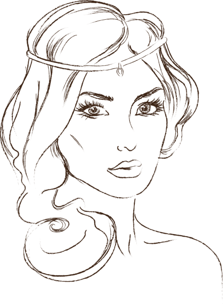 Контур женского лица