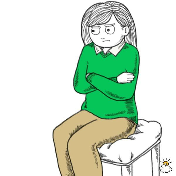 Поза обиженного человека