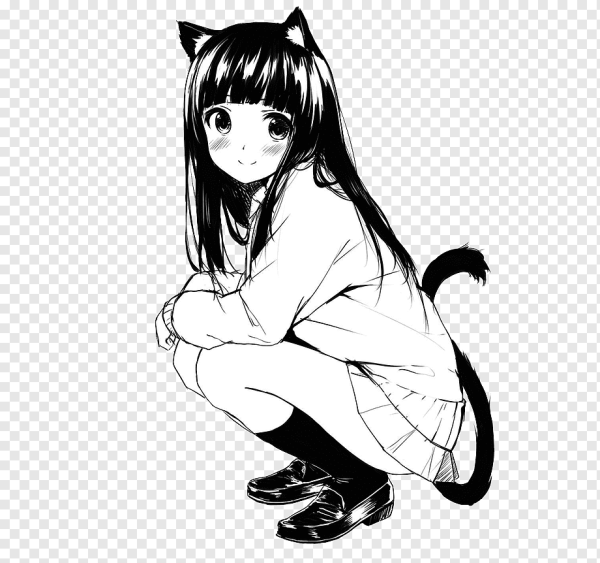 Черно белая тян