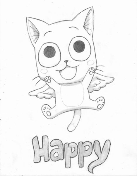 Фейри Тейл Хэппи рисунок