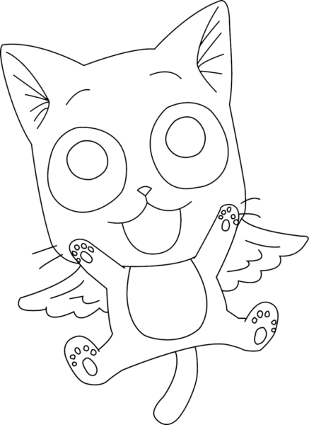 Раскраска аниме Фейри Тейл Хэппи