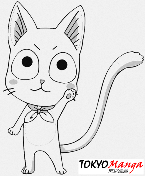 Раскраска аниме Фейри Тейл Хэппи