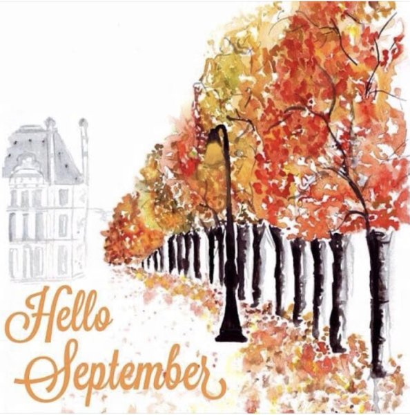 Сентябрь акварель
