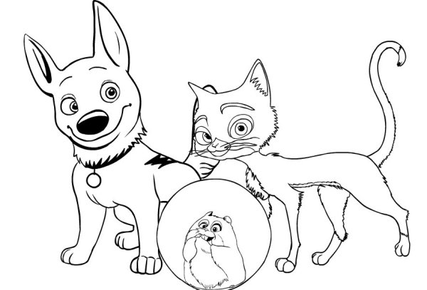 Варежка и вольт раскраска