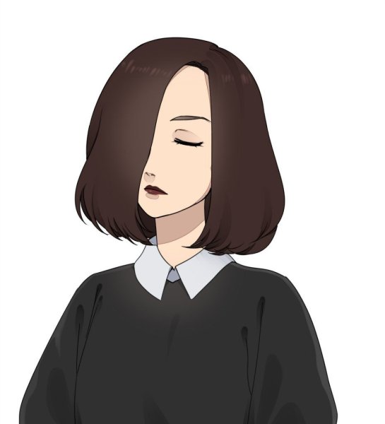 Аниме девушка с каре без челки