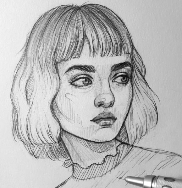 Набросок лица девушки